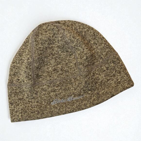 Men's EDDIE BAUER Tan Heathered Knit Winter Cap Beanie Hat - Picture 1 of 2